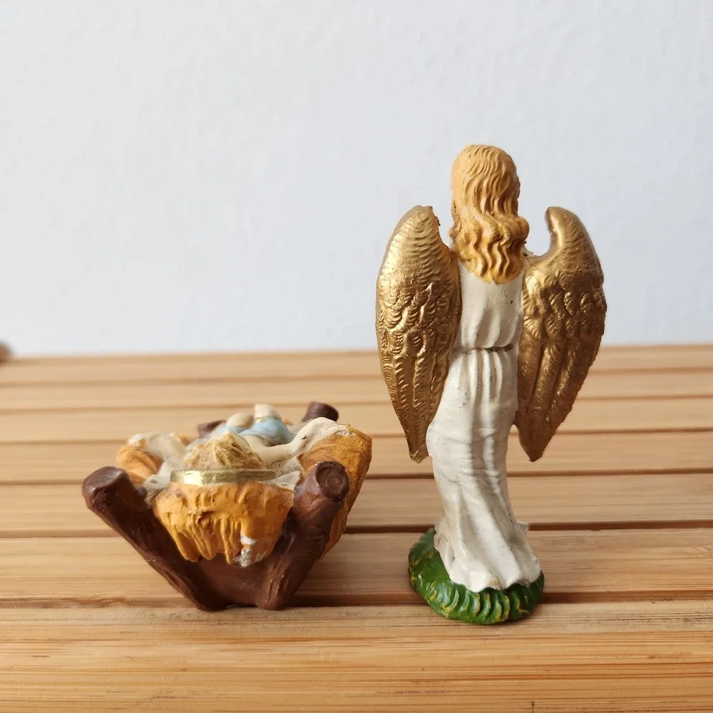 Vintage Nativity Set Made in Italy Wooden‎ Barn Christmas Home Decor Religious
